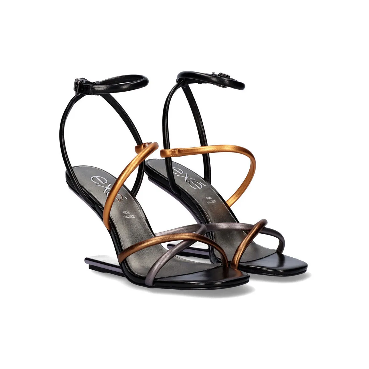 SANDALIA TACÓN EXÉ MAGGIE811 BLACK BRONZE