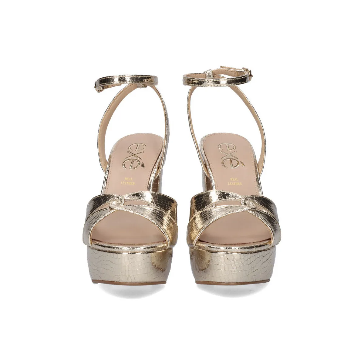 SANDALIA TACÓN EXÉ OPHELIA645 SNAKE GOLD