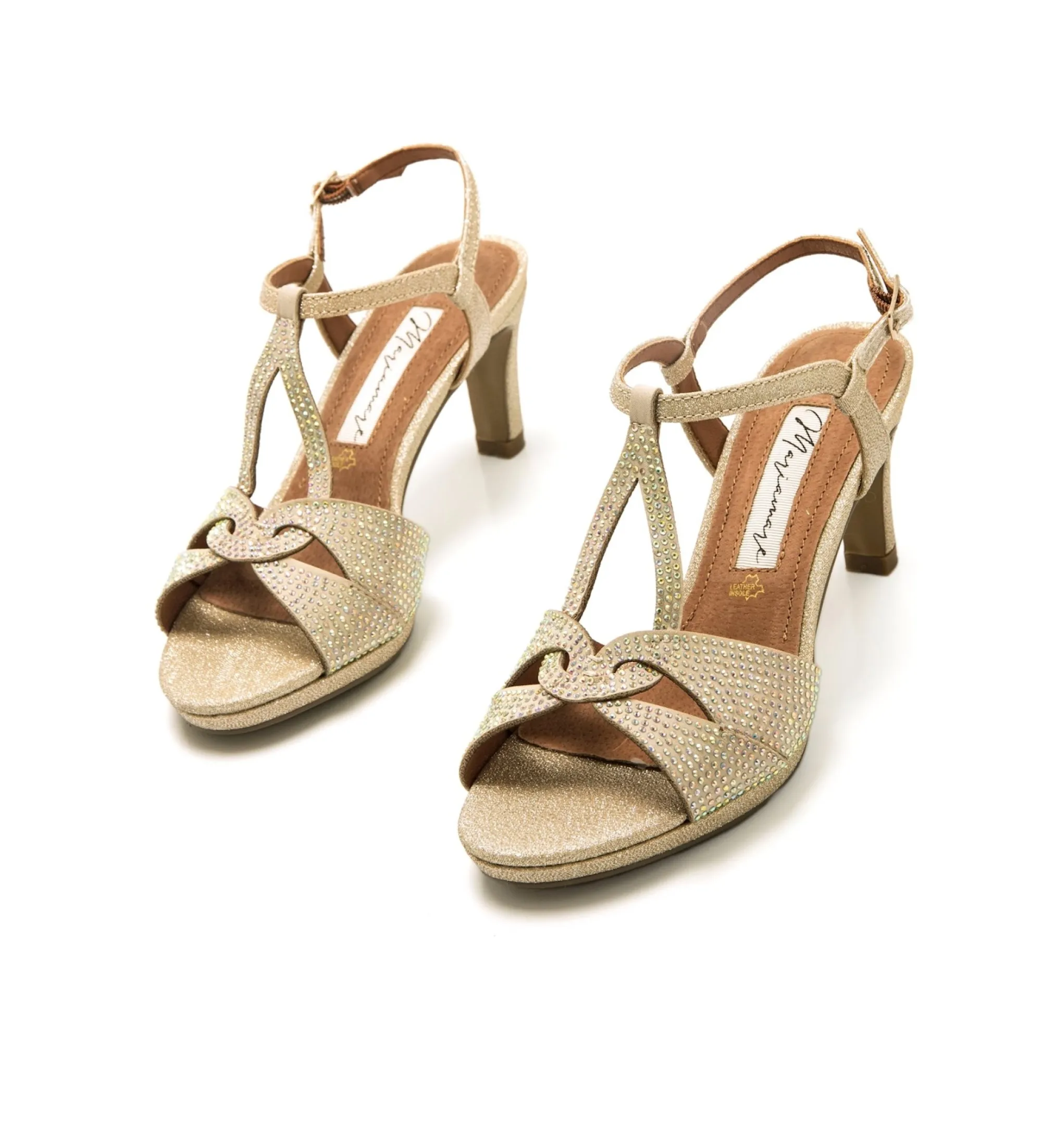 SANDALIAS 68432 DORADO ALTURA TACóN 7CM