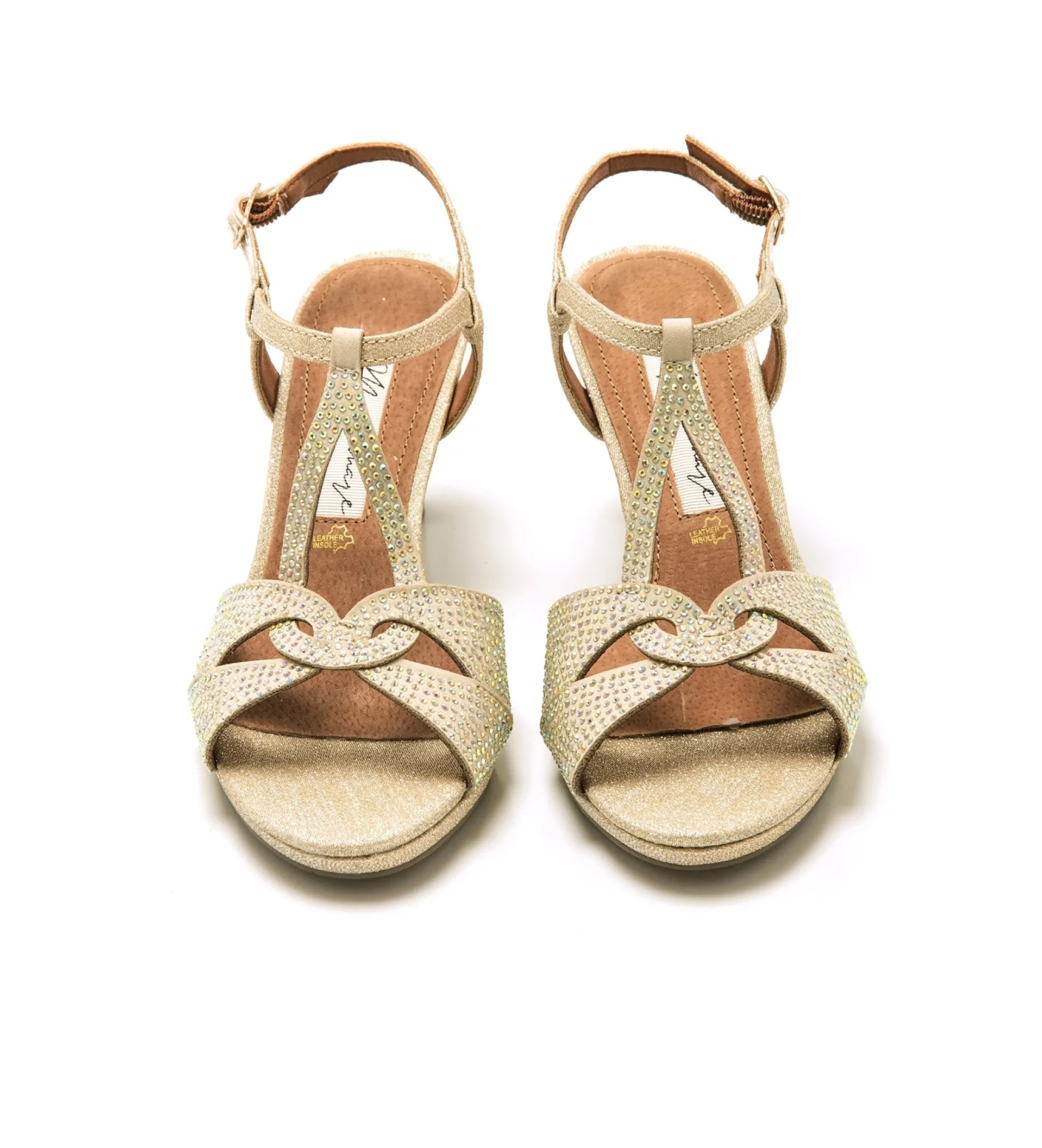 SANDALIAS 68432 DORADO ALTURA TACóN 7CM