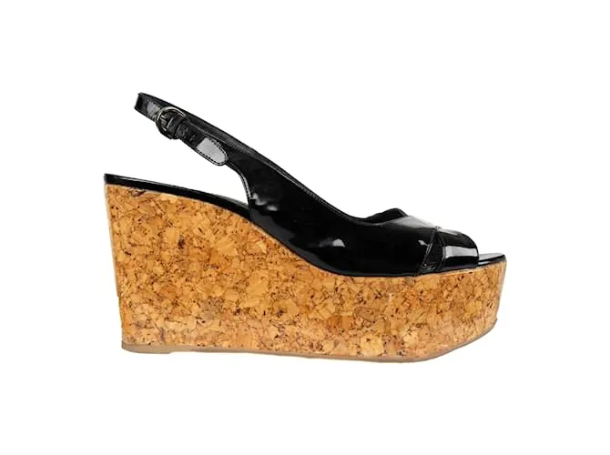 Sandalias con cuña y plataforma Sergio Rossi Negro 