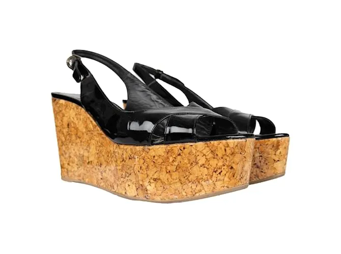 Sandalias con cuña y plataforma Sergio Rossi Negro 