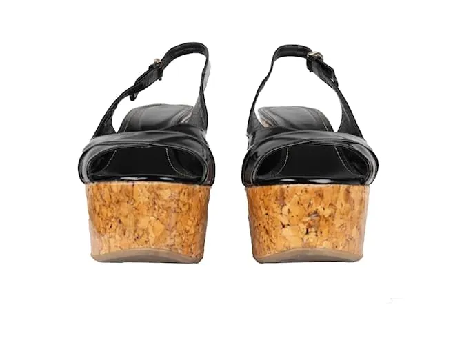 Sandalias con cuña y plataforma Sergio Rossi Negro 