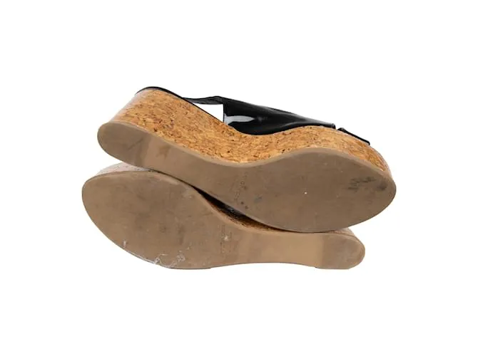 Sandalias con cuña y plataforma Sergio Rossi Negro 