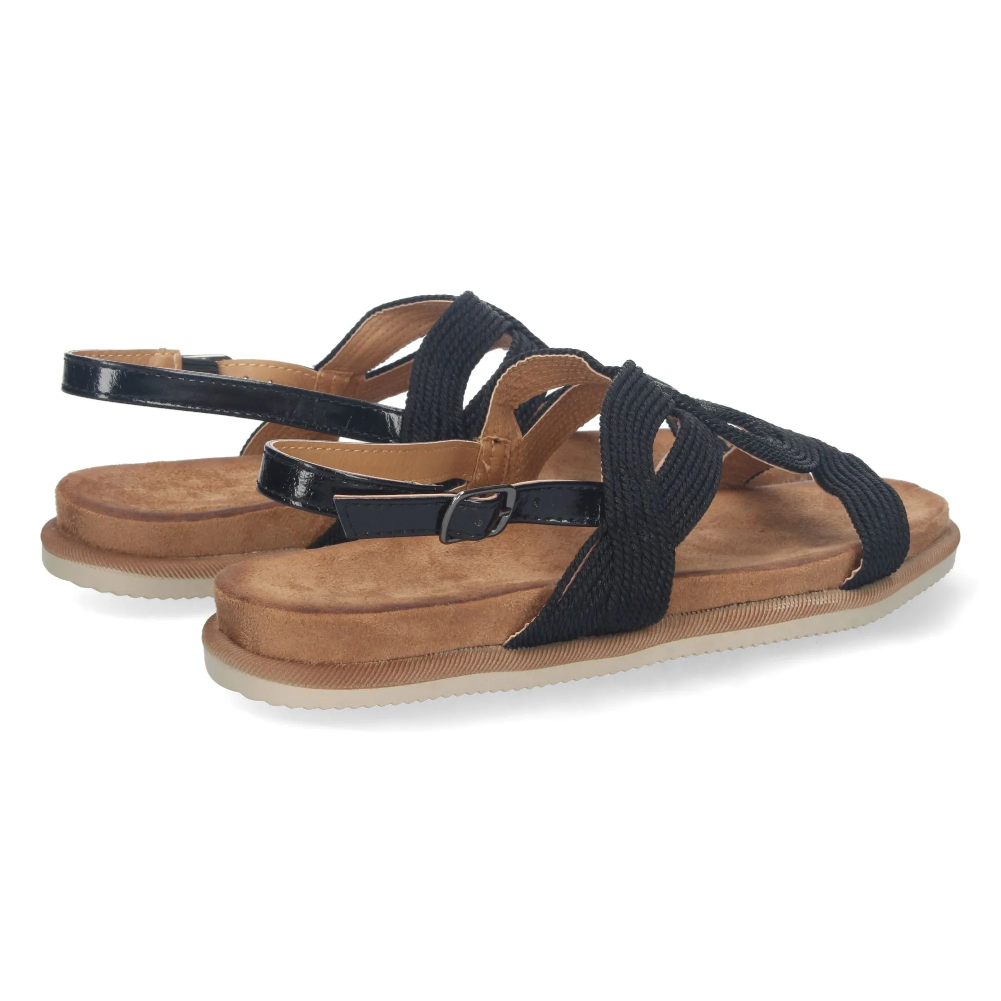 SANDALIAS ESCLAVAS PLANAS CóMODAS PARA MUJER COLOR NEGRO 1AF1710