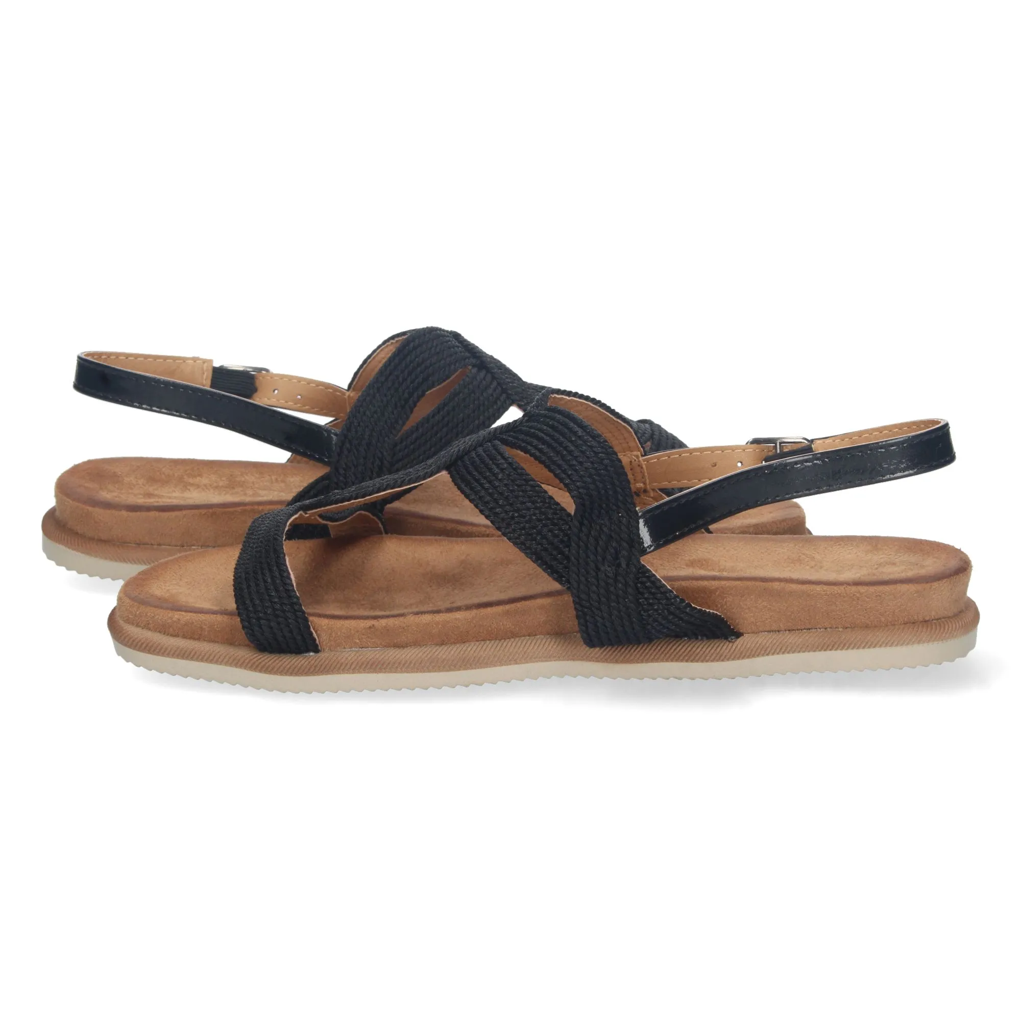 SANDALIAS ESCLAVAS PLANAS CóMODAS PARA MUJER COLOR NEGRO 1AF1710