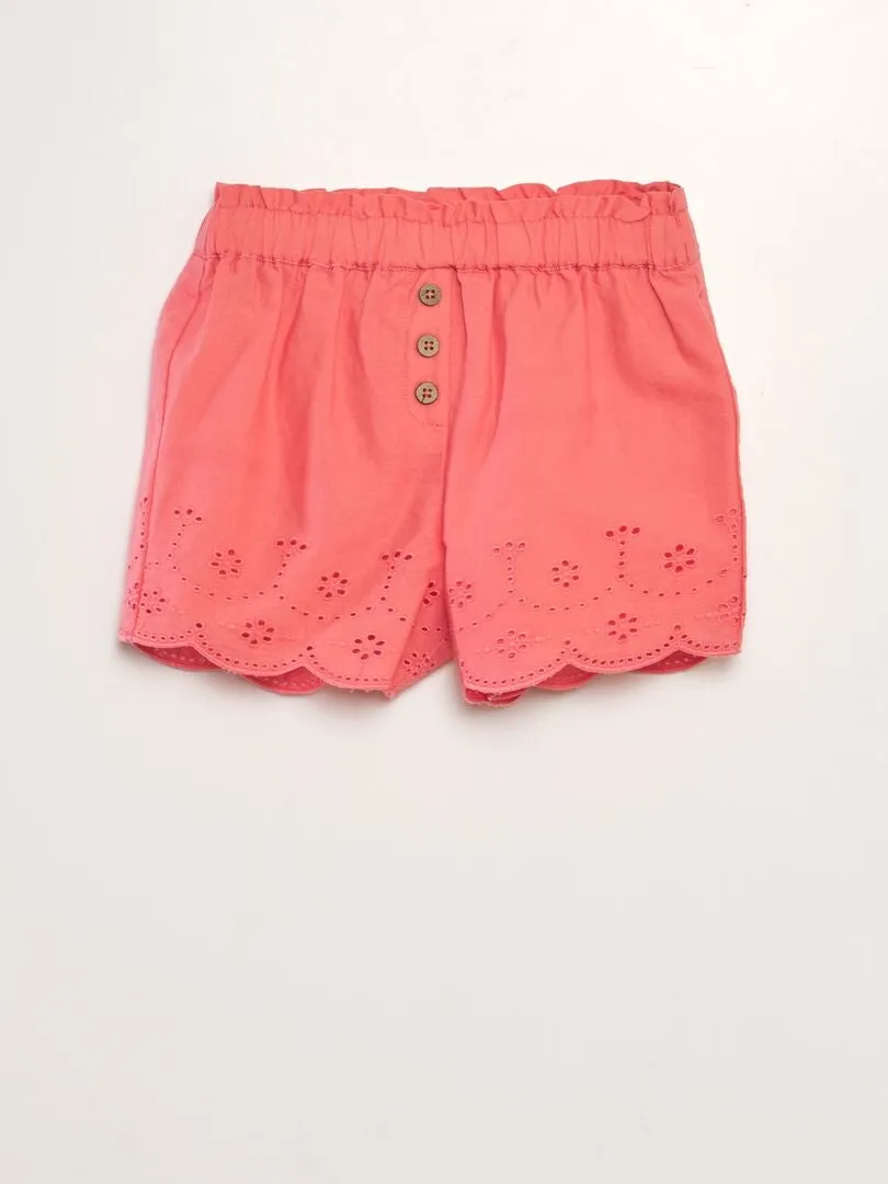 SHORT DE GASA DE ALGODóN  ROSA