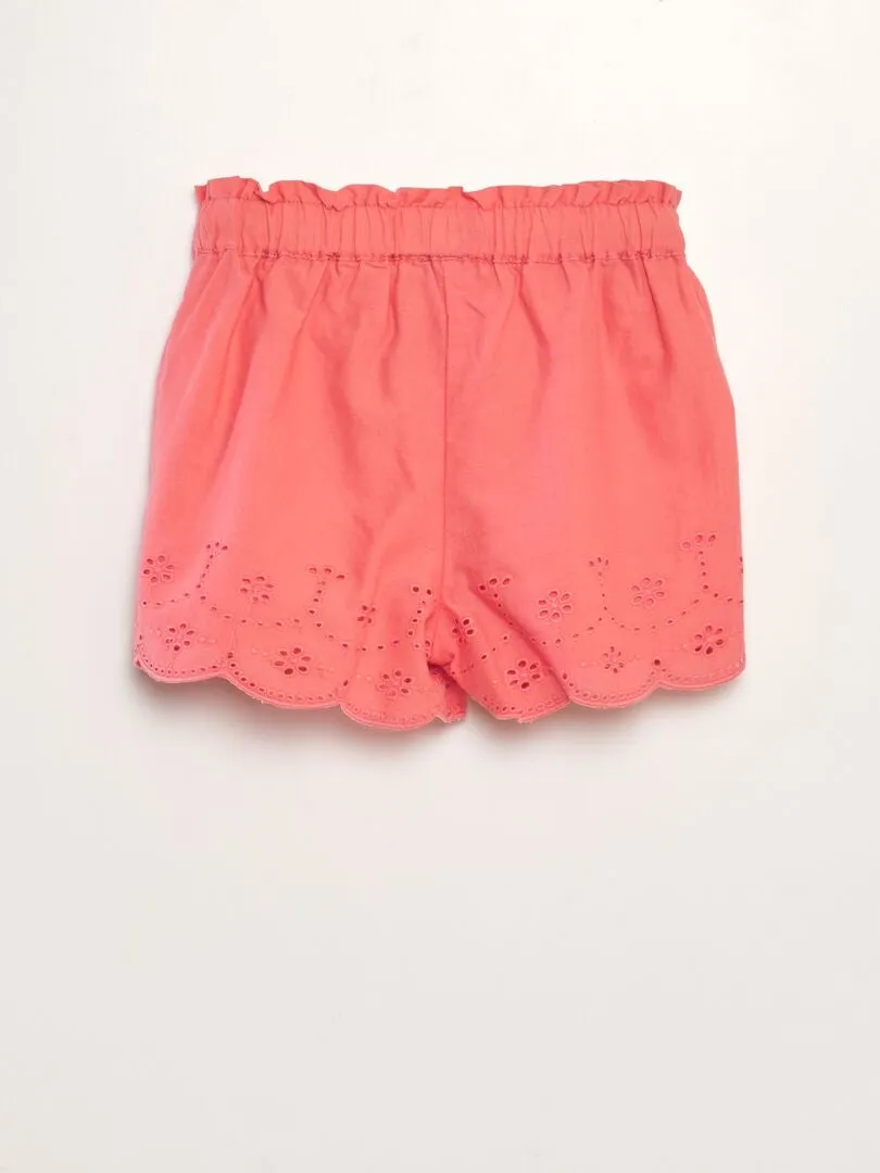 SHORT DE GASA DE ALGODóN  ROSA