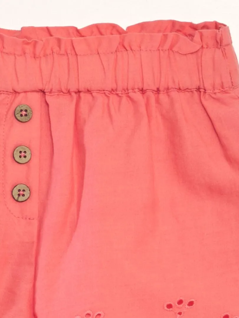 SHORT DE GASA DE ALGODóN  ROSA