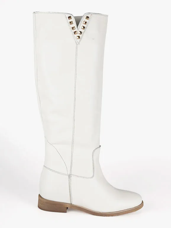 Solada Botas de mujer de piel con tachuelas