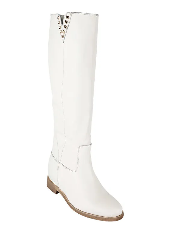 Solada Botas de mujer de piel con tachuelas