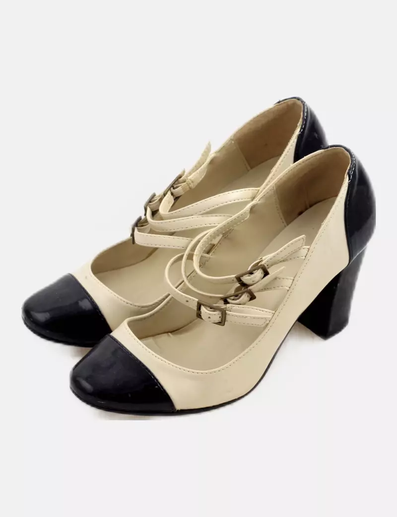 SUITEBLANCO  BLANCO ZAPATO BICOLOR TACóN