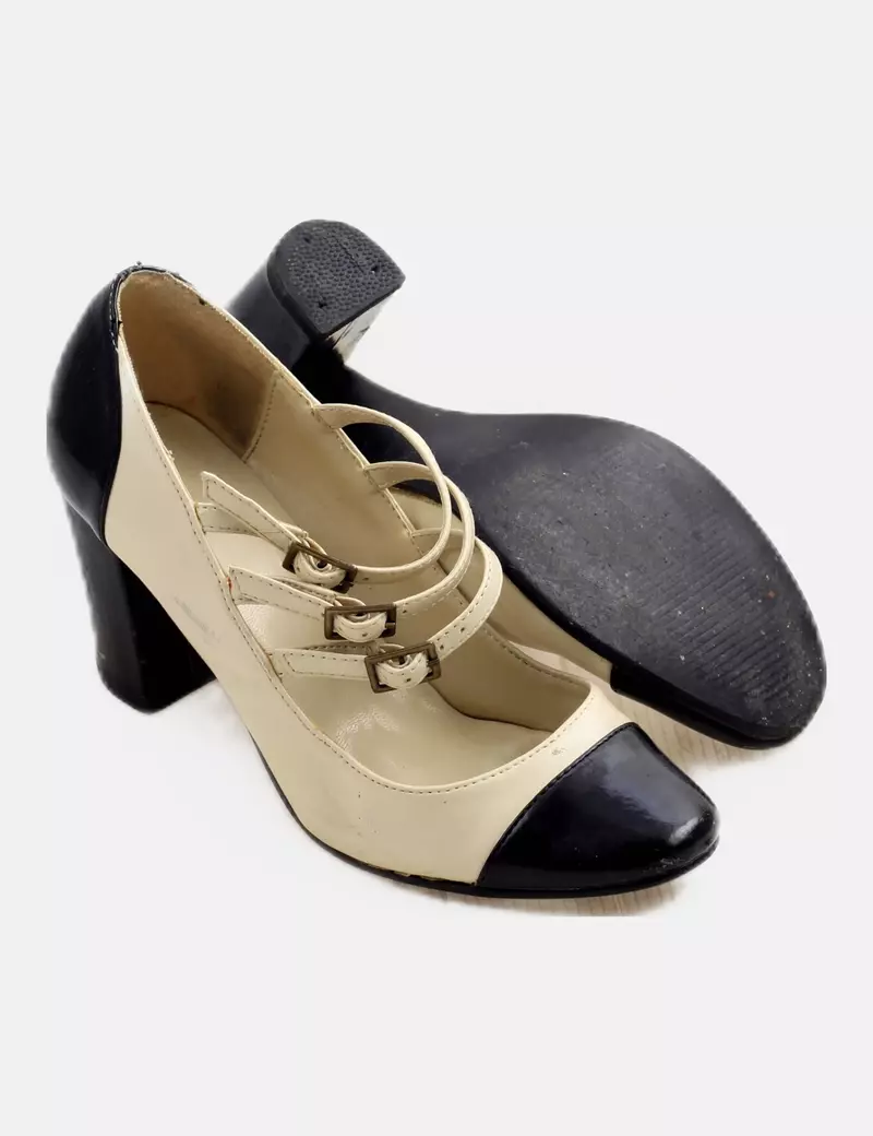 SUITEBLANCO  BLANCO ZAPATO BICOLOR TACóN