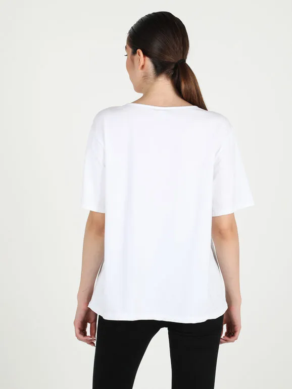 Sun Sun Camiseta oversize de algodón para mujer