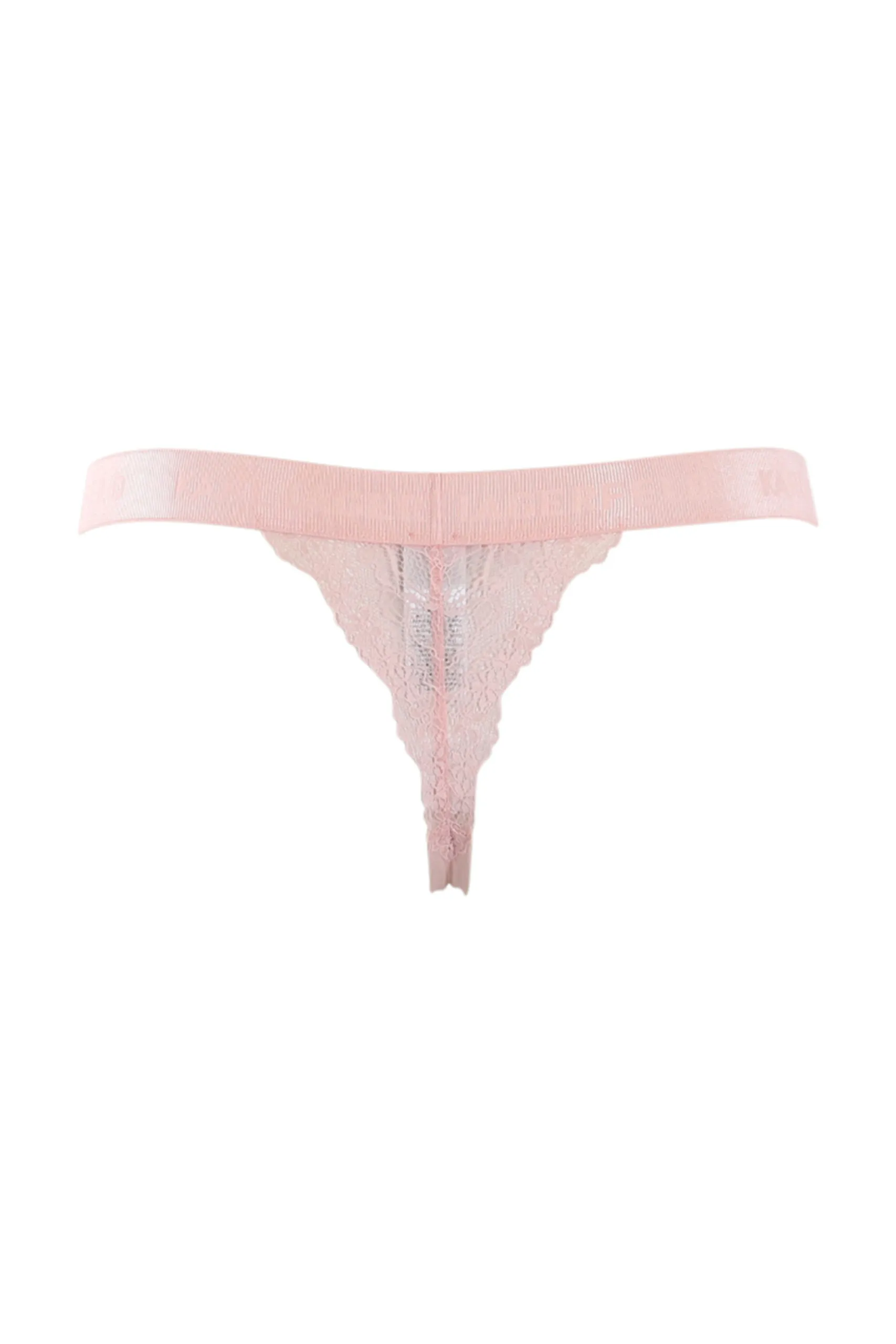Tanga rosa con detalles de encaje
