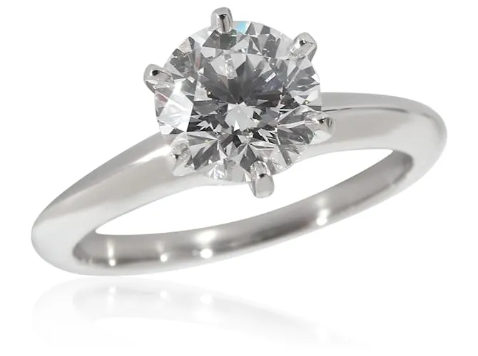 Tiffany & Co TIFFANY Y COMPAÑIA. Anillo de compromiso de diamantes en platino E VS2 1.29 por cierto Plata Metálico 