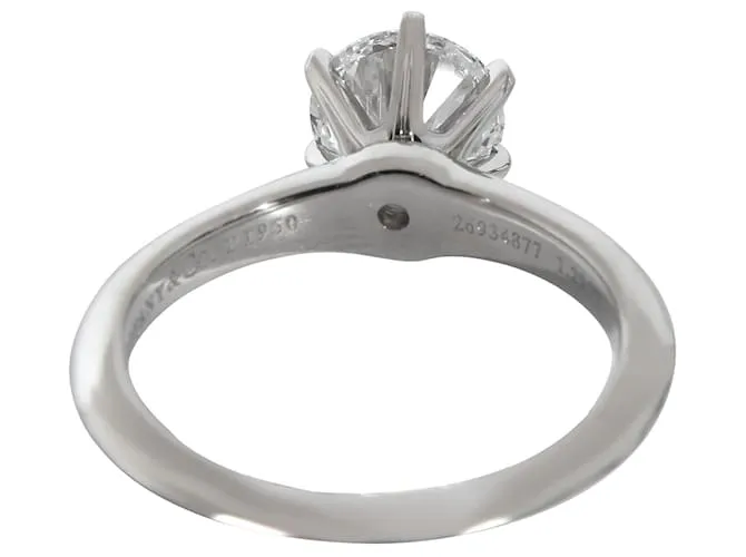 Tiffany & Co TIFFANY Y COMPAÑIA. Anillo de compromiso de diamantes en platino E VS2 1.29 por cierto Plata Metálico 