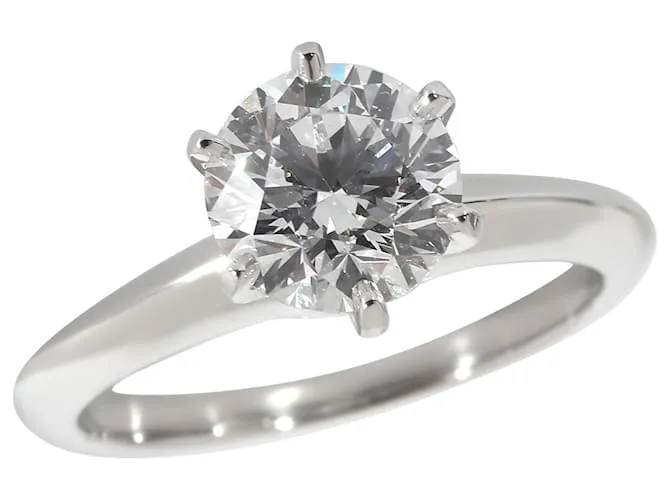 Tiffany & Co TIFFANY Y COMPAÑIA. Anillo de compromiso de diamantes en platino E VS2 1.29 por cierto Plata Metálico 