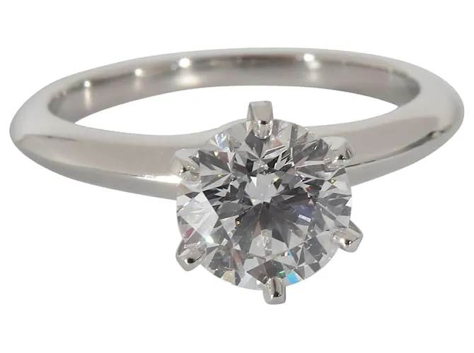 Tiffany & Co TIFFANY Y COMPAÑIA. Anillo de compromiso de diamantes en platino E VS2 1.29 por cierto Plata Metálico 