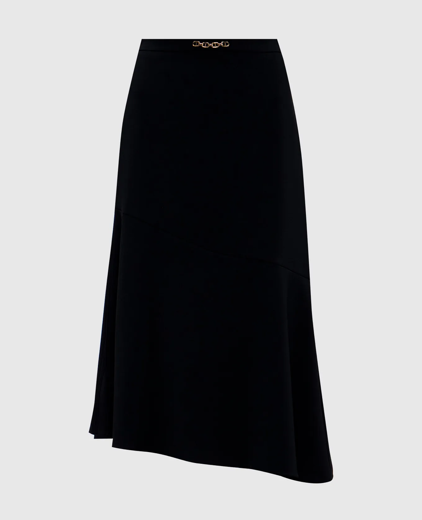 Twinset Black skirt of asymmetric cut with a frill