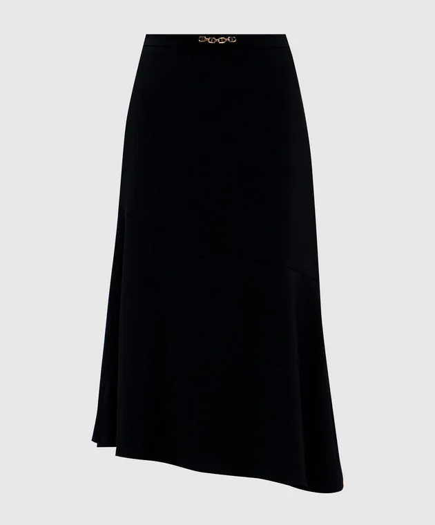 Twinset Black skirt of asymmetric cut with a frill