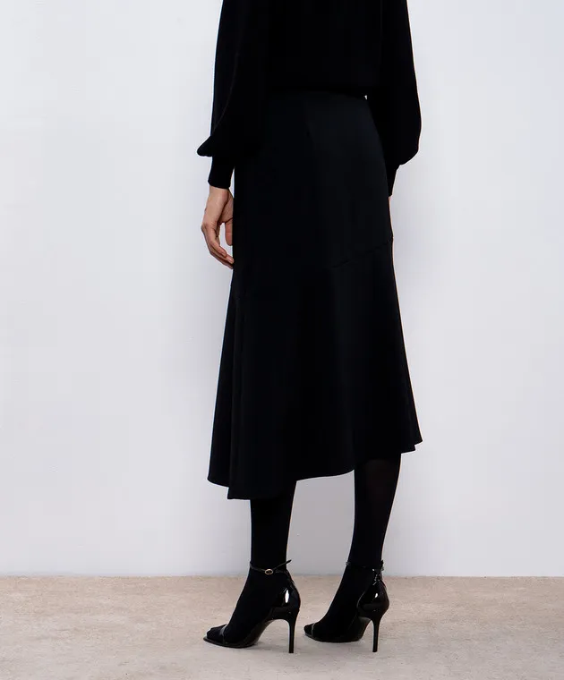 Twinset Black skirt of asymmetric cut with a frill