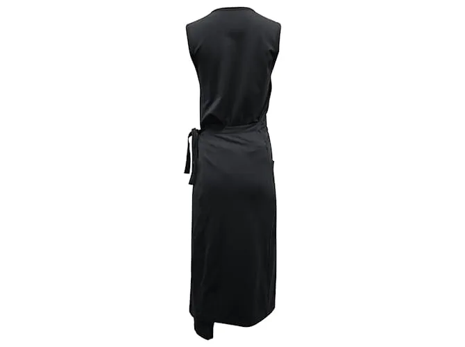 VESTIDO A MEDIDA CON CINTURÓN JOSEPH DE ALGODÓN GRIS OSCURO 