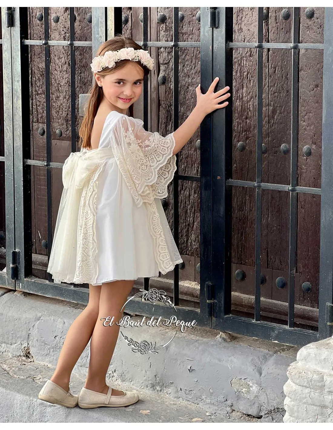 Vestido Ceremonia Niña Lantana Crudo Julietas Moda Infantil