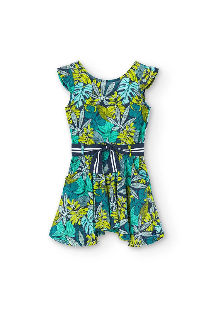 Vestido de bambula estampada de niña