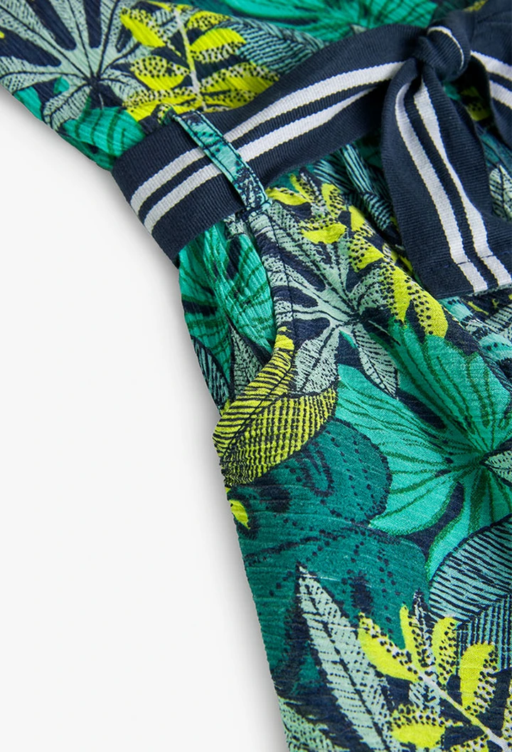 Vestido de bambula estampada de niña