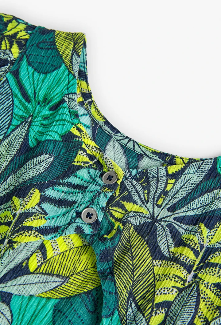 Vestido de bambula estampada de niña