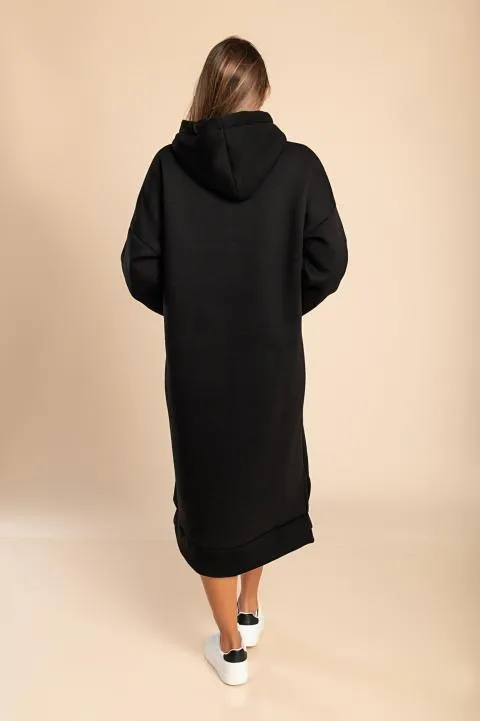 Vestido midi de algodón, 18662, negro