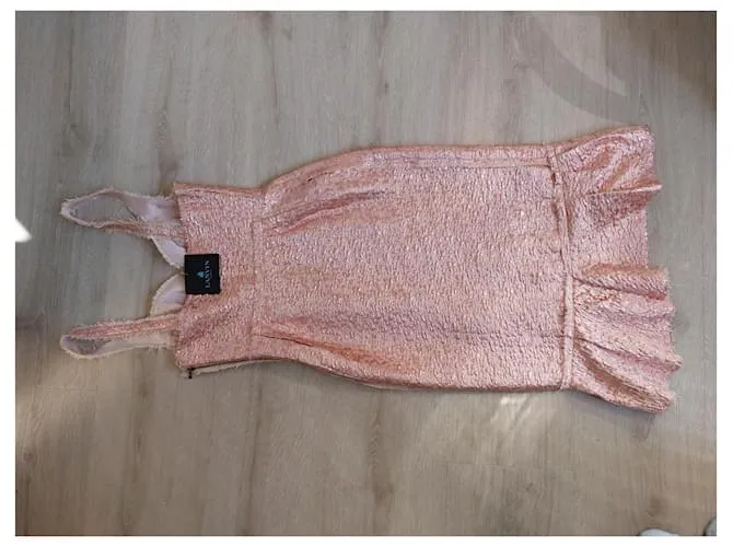 Vestido midi de jacquard metálico desgastado de la colección P/E 2014 de Lanvin Rosa 