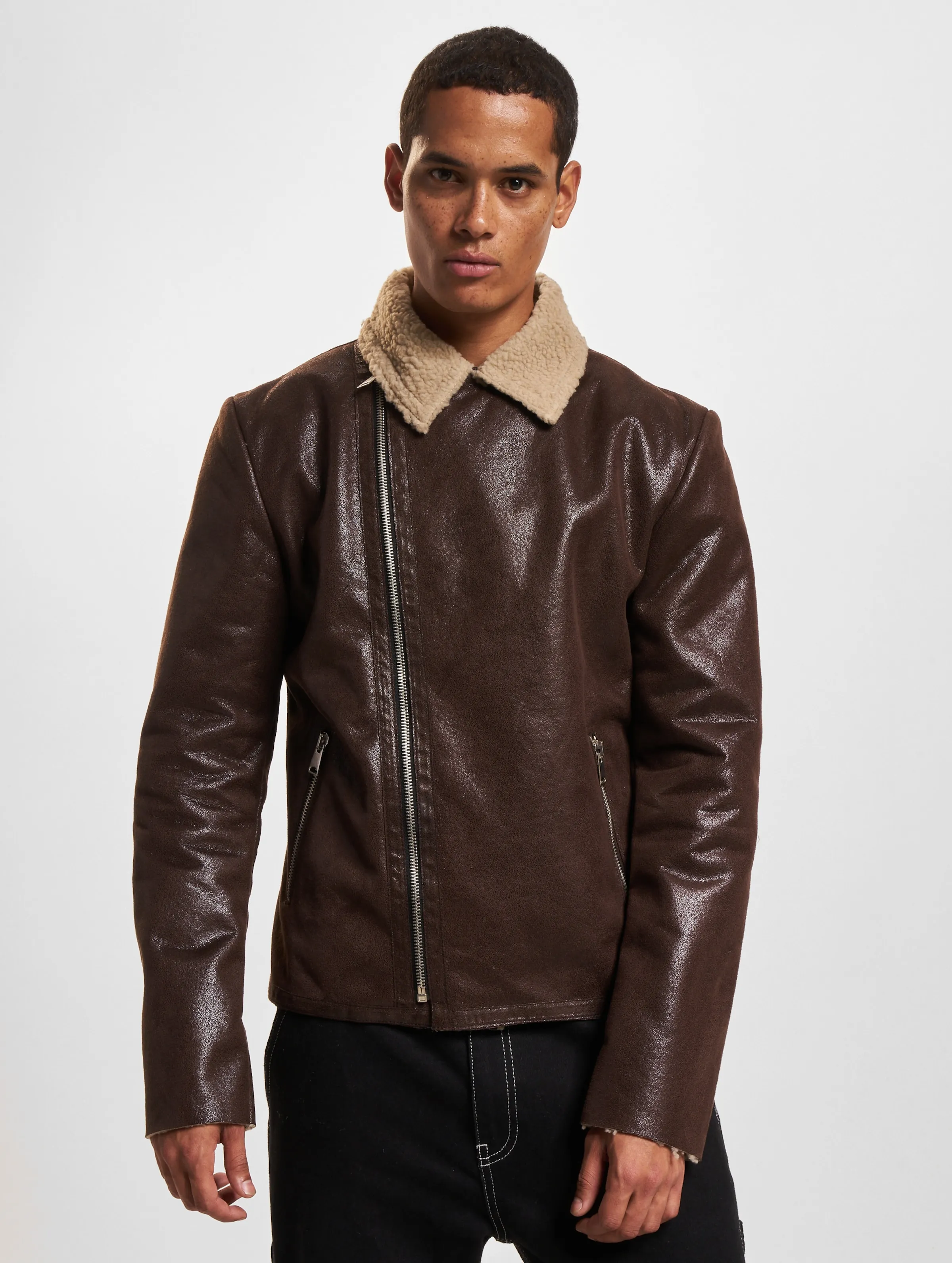 VSCT Clubwear VSCT Clubwear Sheepskin Biker Jacket