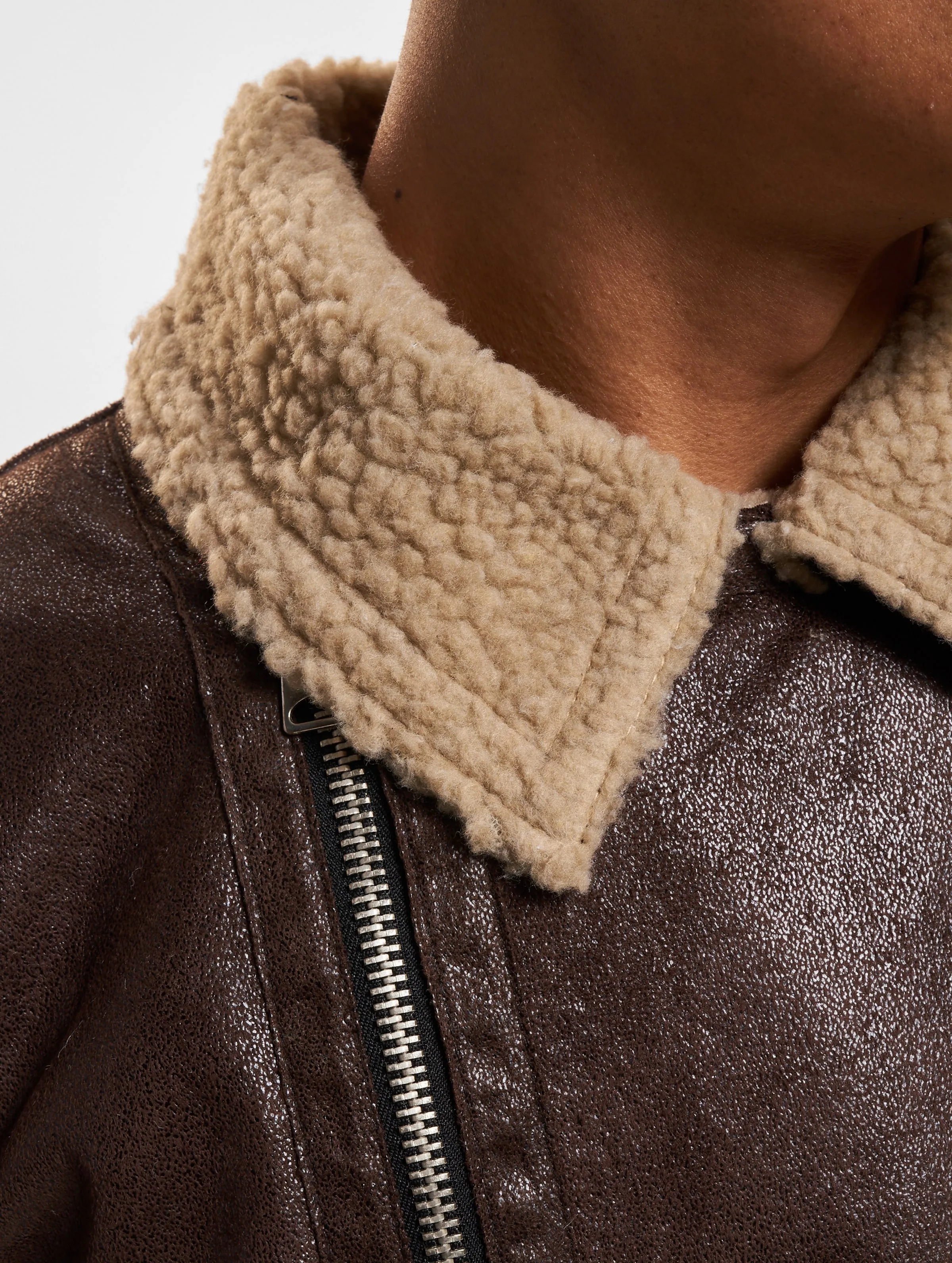 VSCT Clubwear VSCT Clubwear Sheepskin Biker Jacket