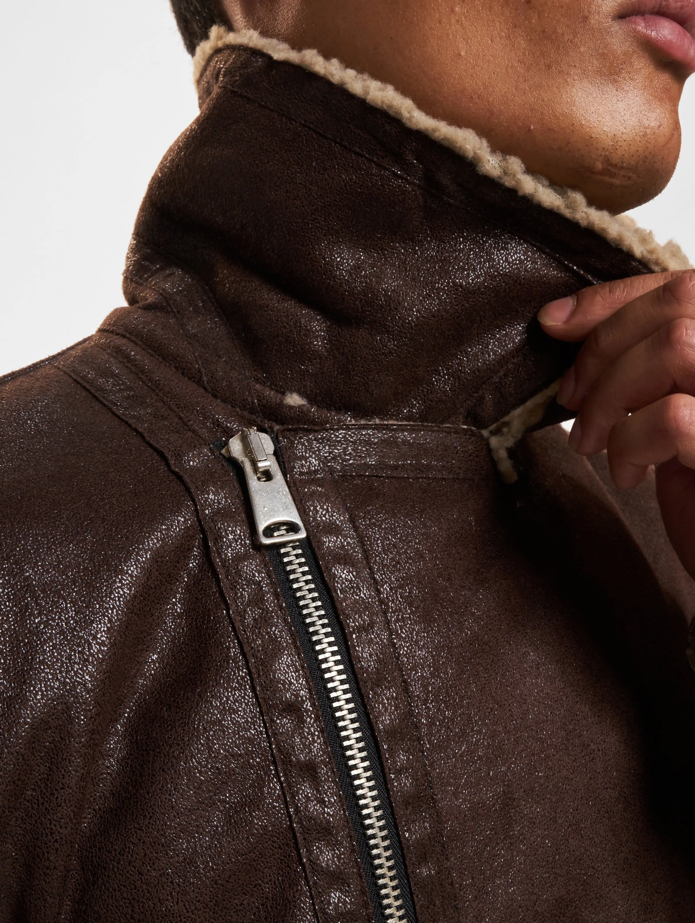 VSCT Clubwear VSCT Clubwear Sheepskin Biker Jacket