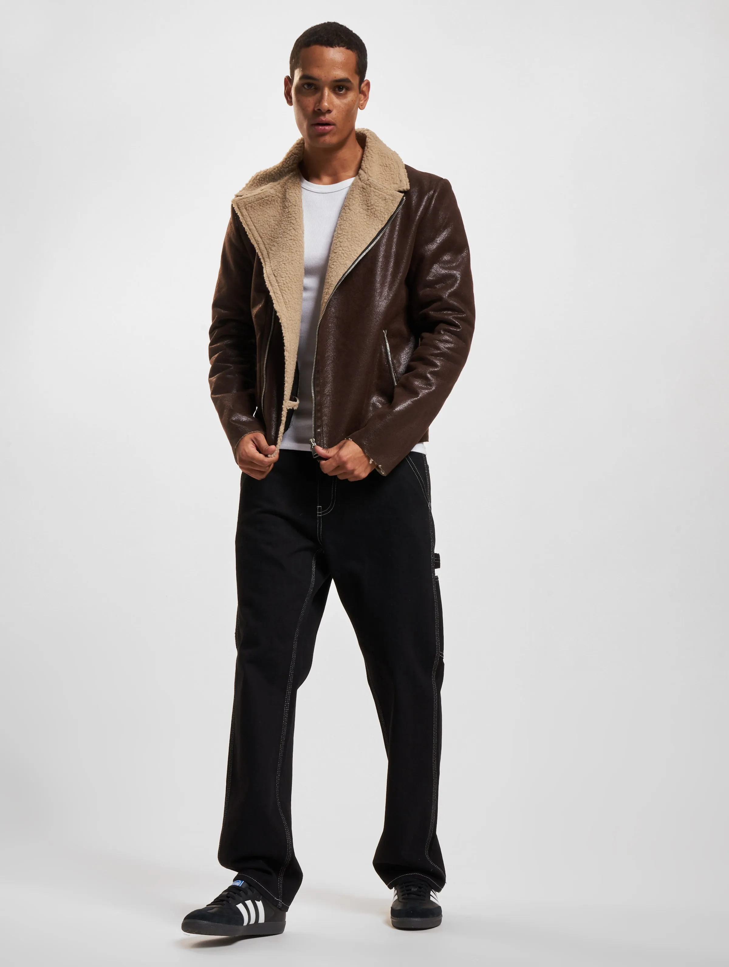 VSCT Clubwear VSCT Clubwear Sheepskin Biker Jacket