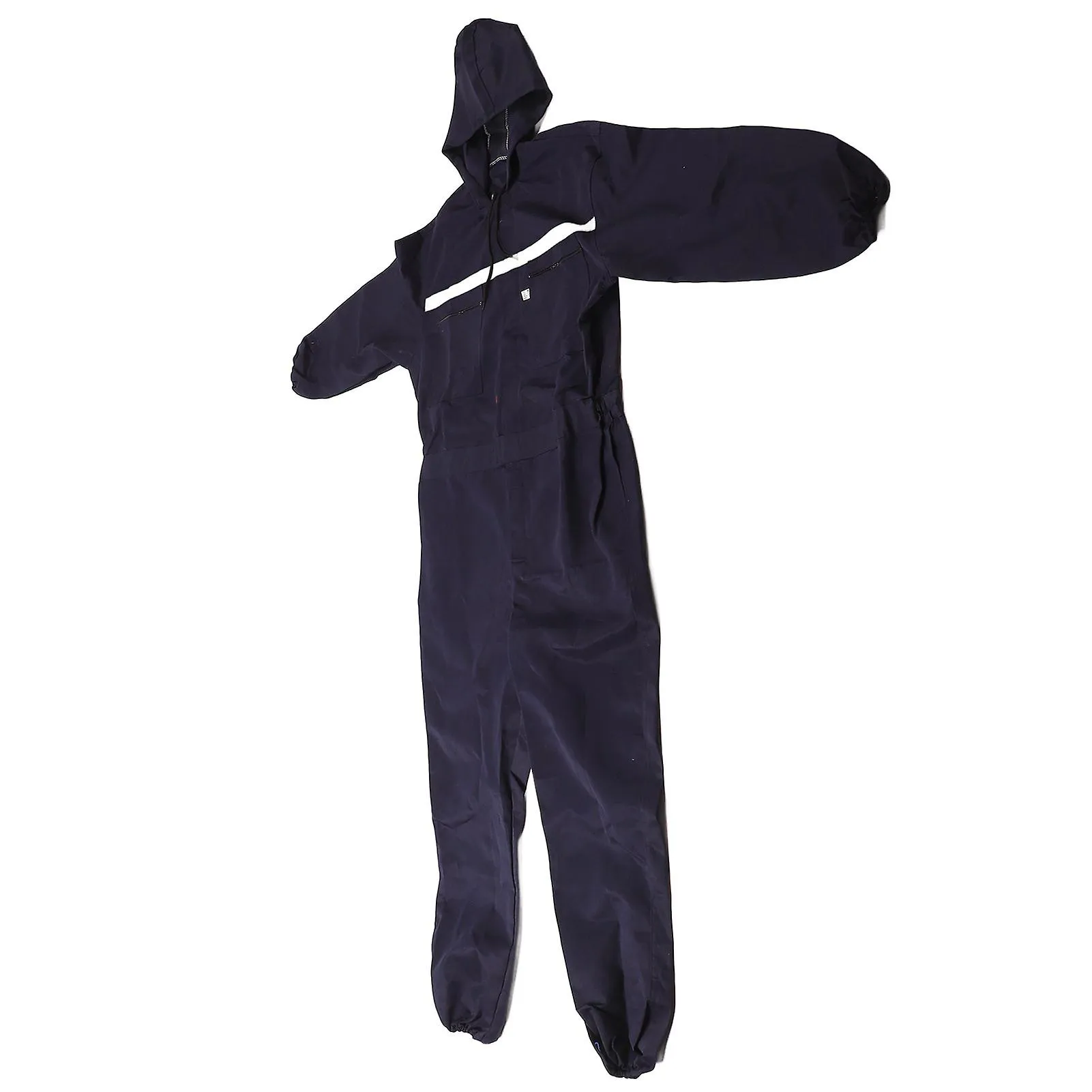 XL Dark Blue Reflective Hooded Long Sleeve Rust Proof Work Coverall for Factories