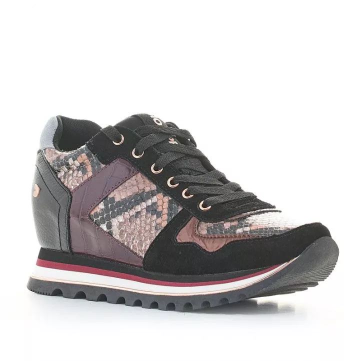 Zapatillas deportivas Gioseppo negras y rojas con estampado serpiente