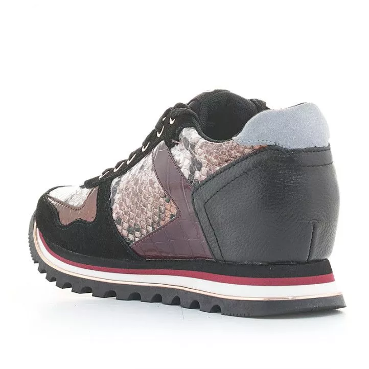 Zapatillas deportivas Gioseppo negras y rojas con estampado serpiente
