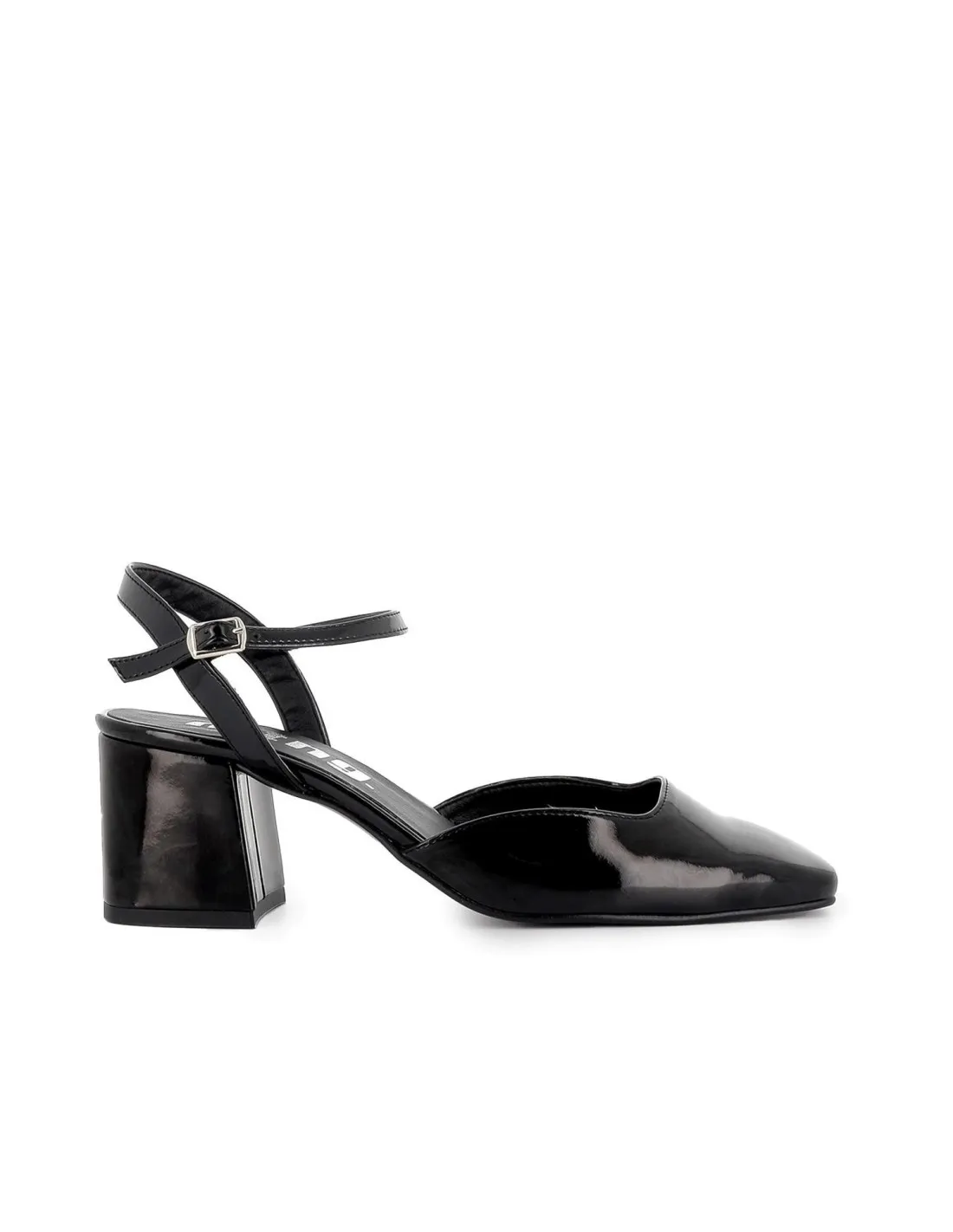 Zapato con correa destalonado hebilla tacon mujer negro Mustang
