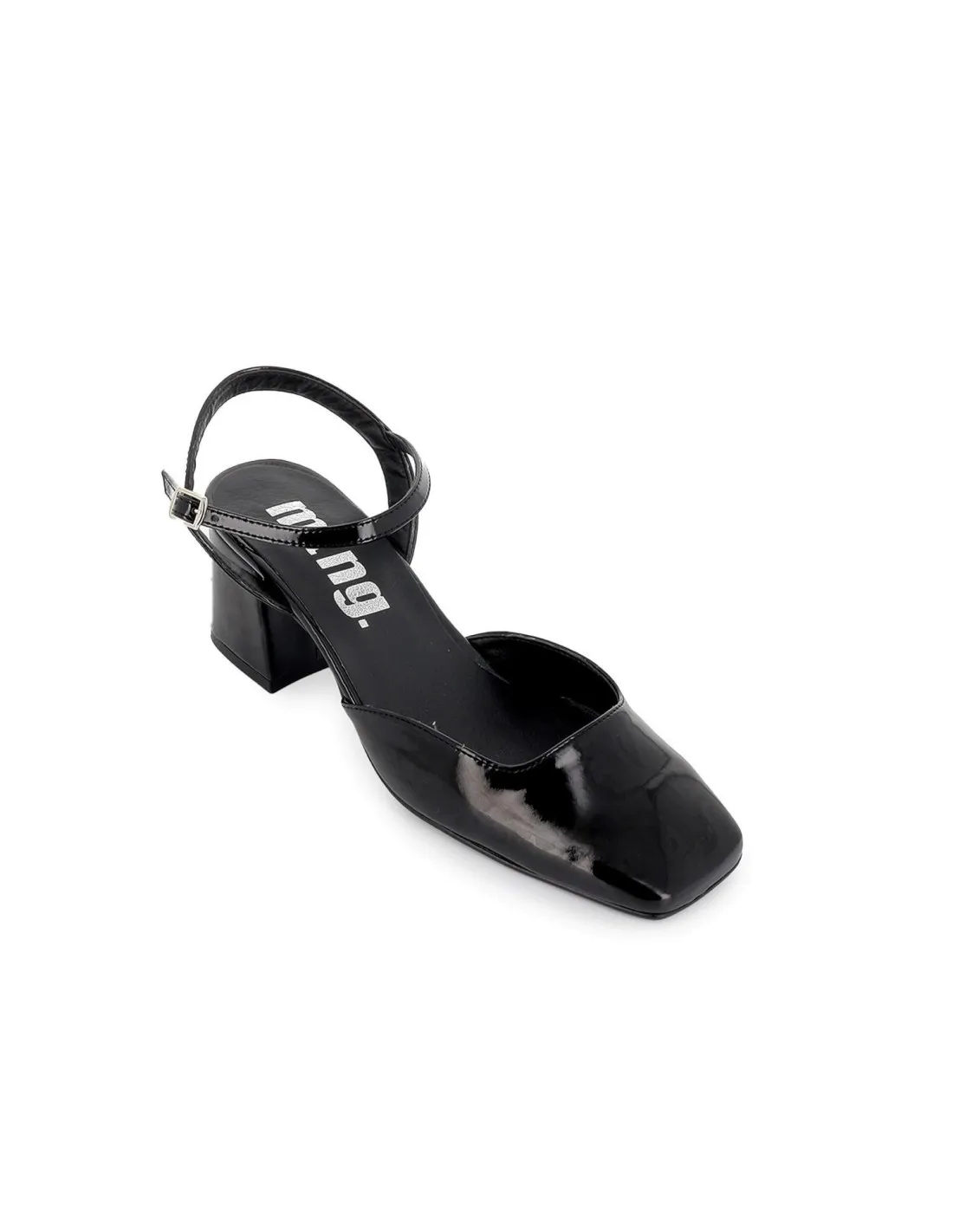 Zapato con correa destalonado hebilla tacon mujer negro Mustang