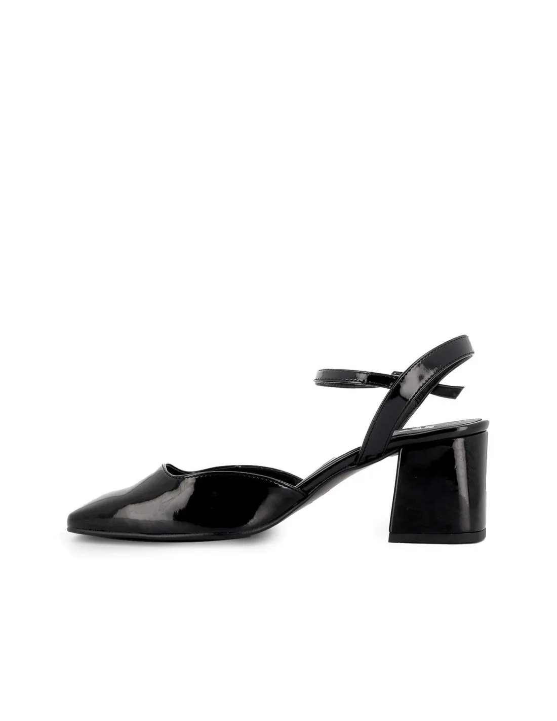 Zapato con correa destalonado hebilla tacon mujer negro Mustang