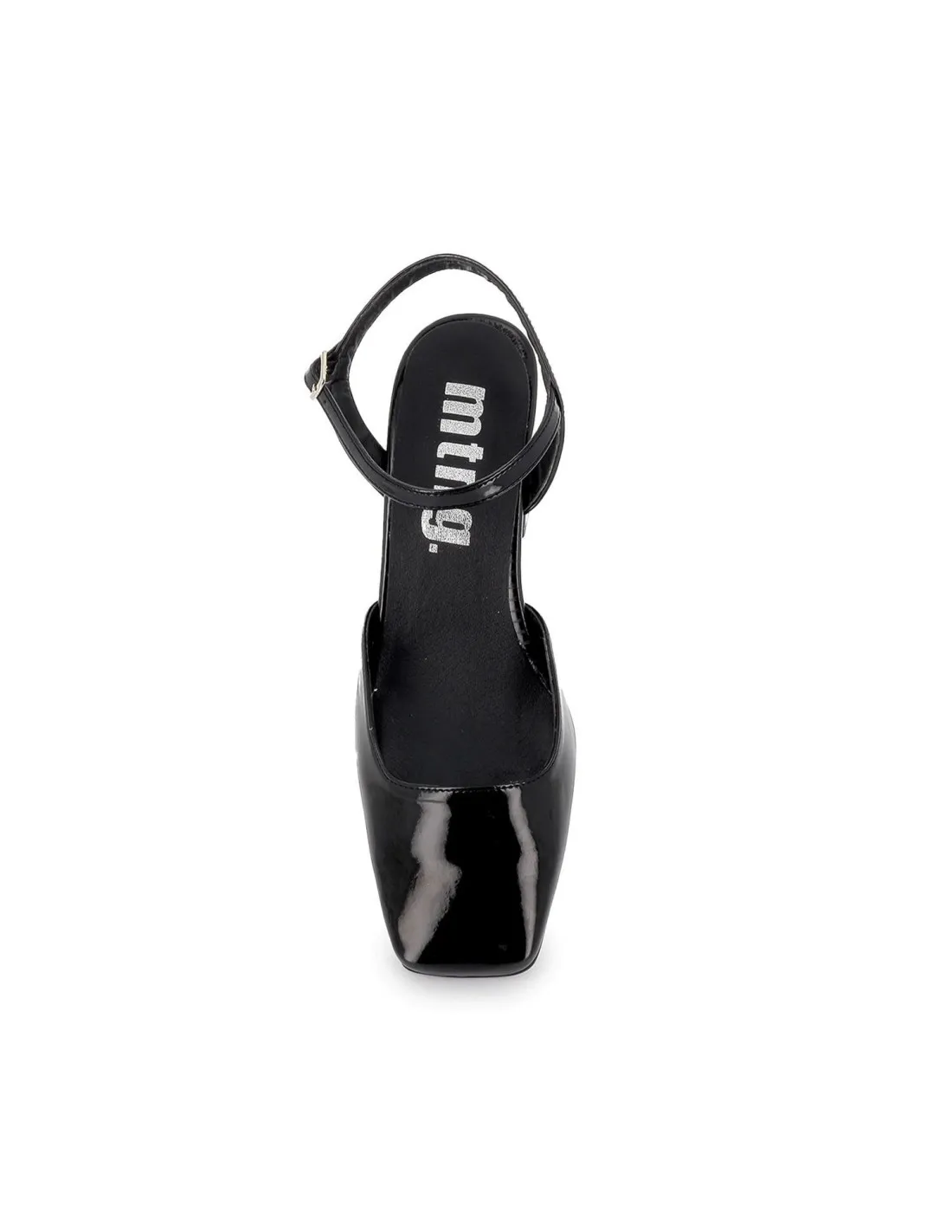 Zapato con correa destalonado hebilla tacon mujer negro Mustang