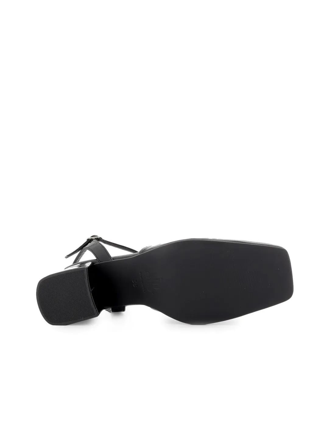 Zapato con correa destalonado hebilla tacon mujer negro Mustang