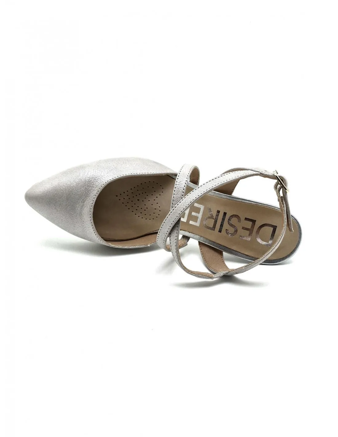 Zapato de mujer Desireé en plata o nude Sami5