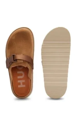 ZAPATOS SLIPON DE ANTE CON CORREA DE HEBILLA