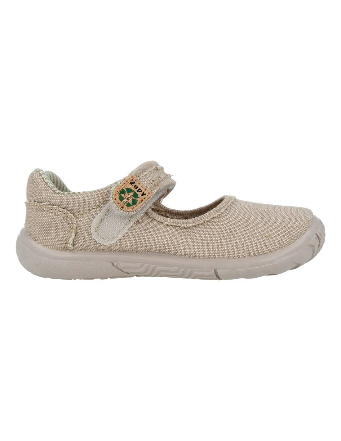 ZAPY  SANDALIA LONA MERCEDES VELCRO TAUPE