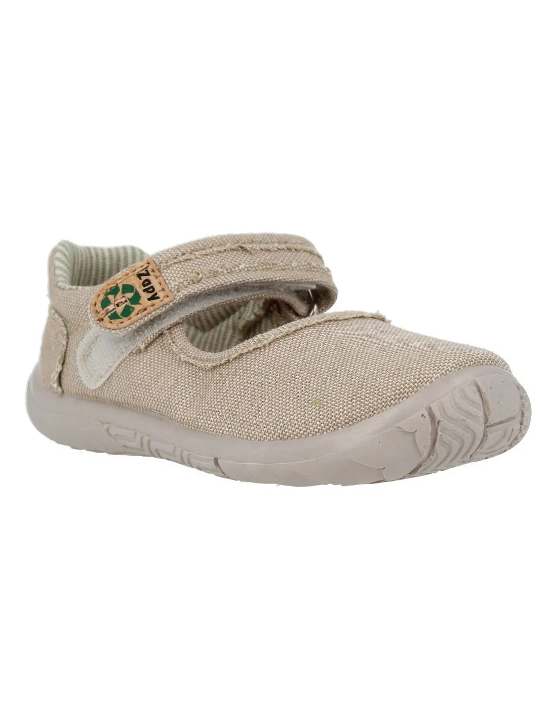 ZAPY  SANDALIA LONA MERCEDES VELCRO TAUPE