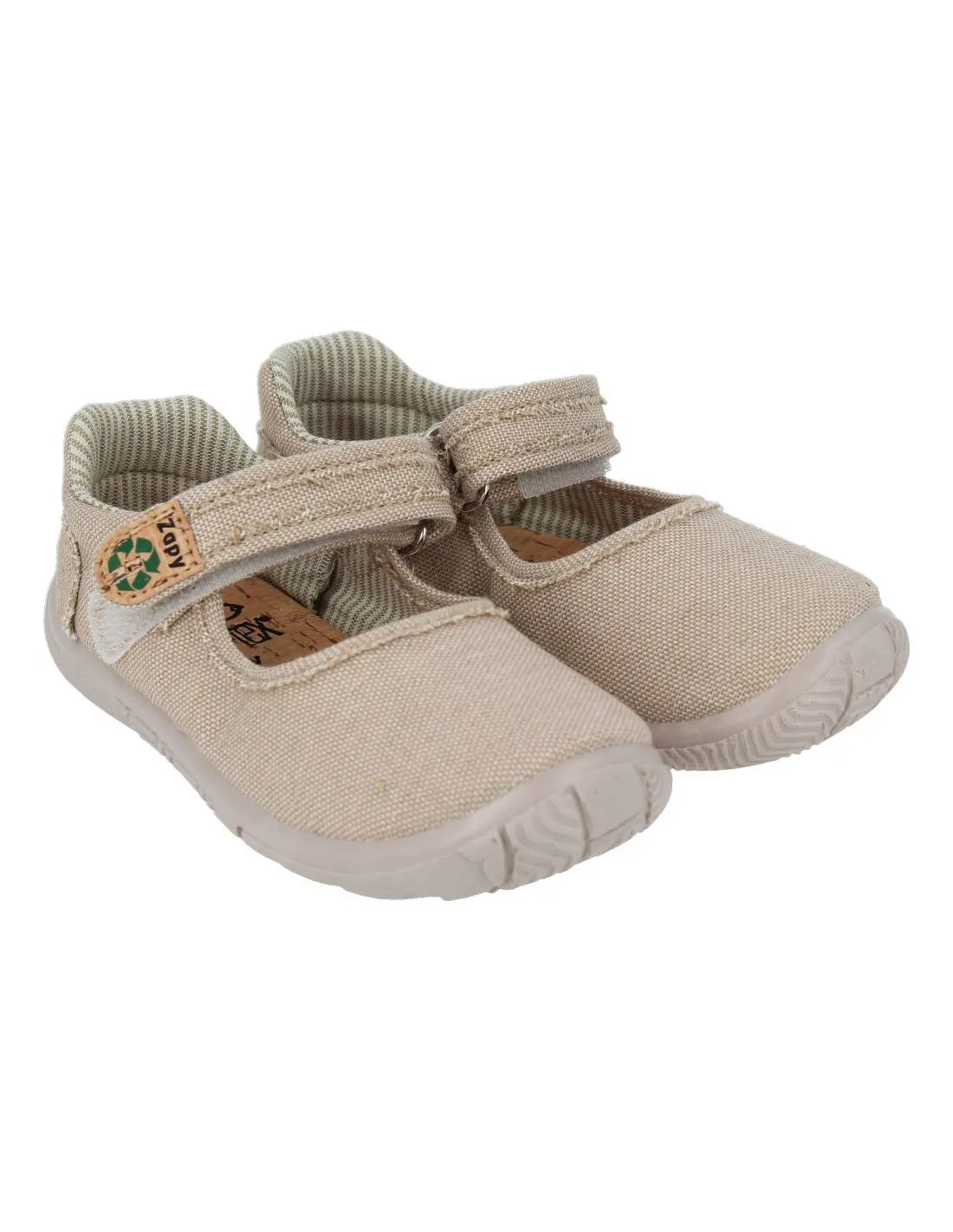 ZAPY  SANDALIA LONA MERCEDES VELCRO TAUPE
